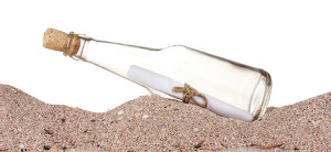 Mundo do Vinho - Garrafa com pergaminho areia